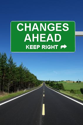 Road sign: changes ahead